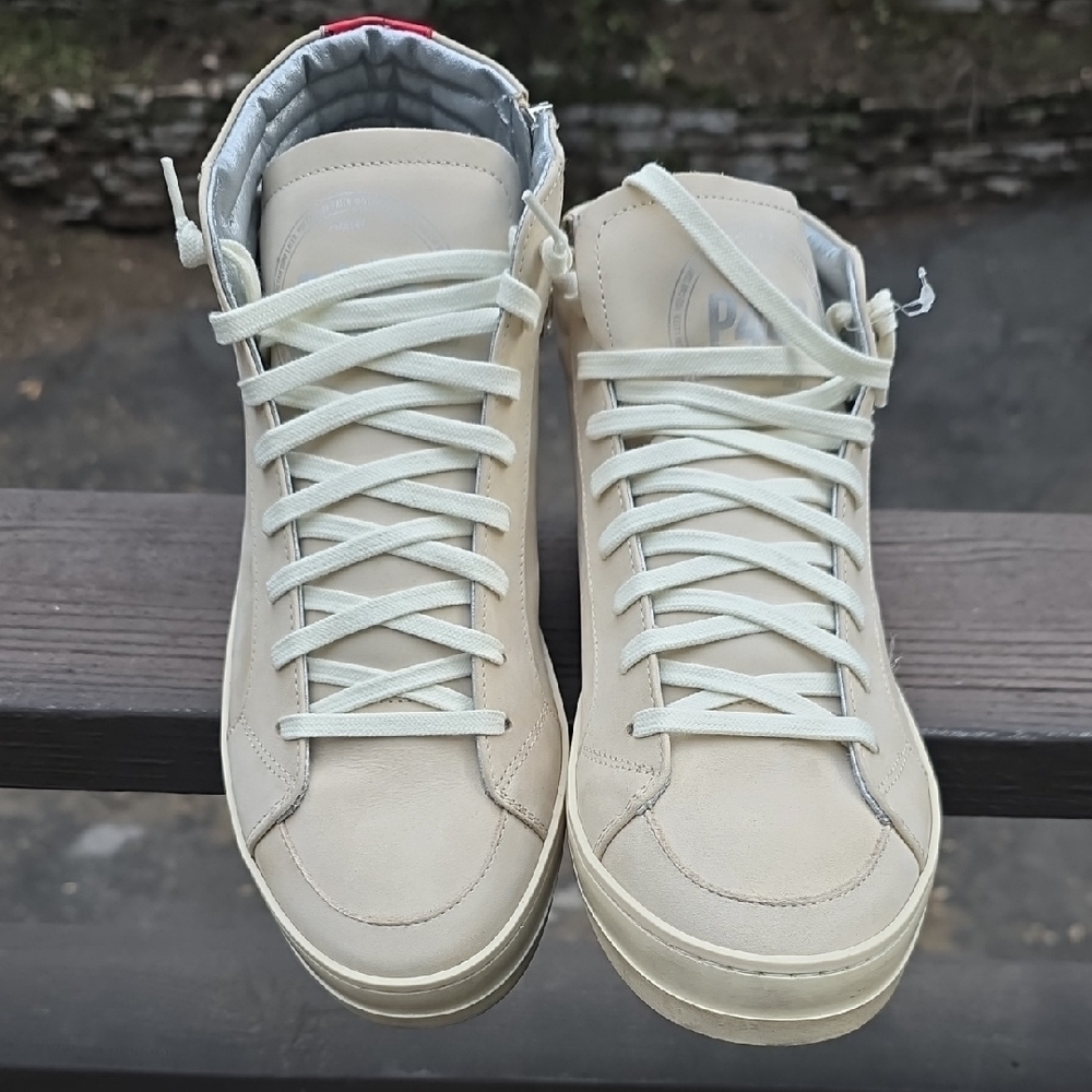 NEW P448 SKATE STYLE F22SKATE M HIGH TOP LEATHER SNEAKERS IN PAS SIZE 42 - Picture 3 of 10